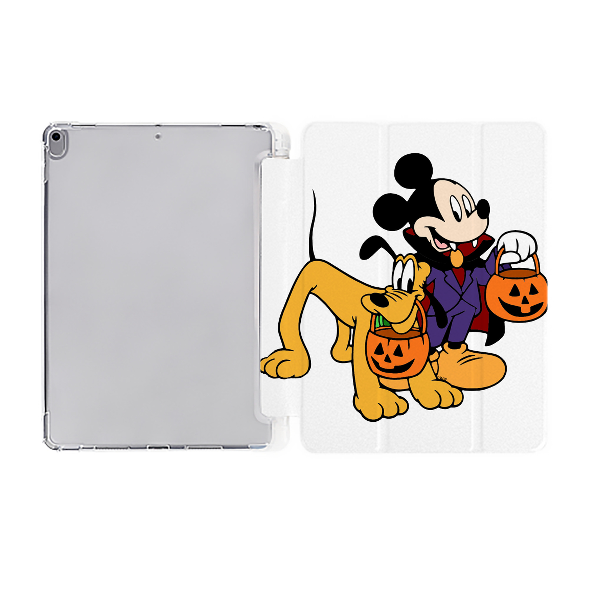 ミッキーマウス Mickey Mouse IPad ケース ペン収納付き 三つ折りスタンド PUレザー×シリコン 対応機種9.5/10.5/10.9インチ